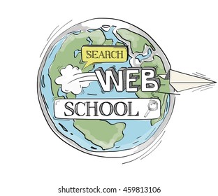 COMMUNICATION SKETCH SCHOOL TECHNOLOGY SEARCHING CONCEPT