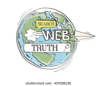 COMMUNICATION SKETCH Truth TECHNOLOGY SEARCHING CONCEPT