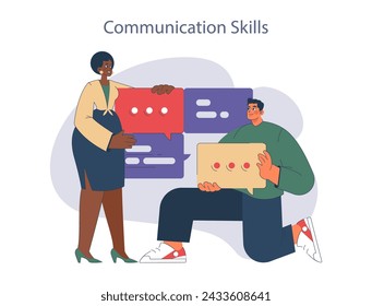 Communication skills concept. Engaging dialogue and exchange of ideas. Effective interpersonal interactions.