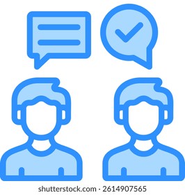 Communication Skills Icon Blue Color Vector Illustration
