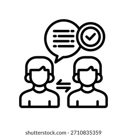 Ilustração do vetor da linha do ícone de habilidades de comunicação
