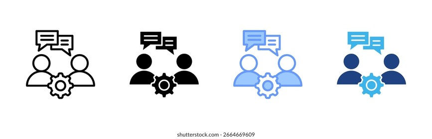 Ícone Habilidades de Comunicação define várias coleções de estilos