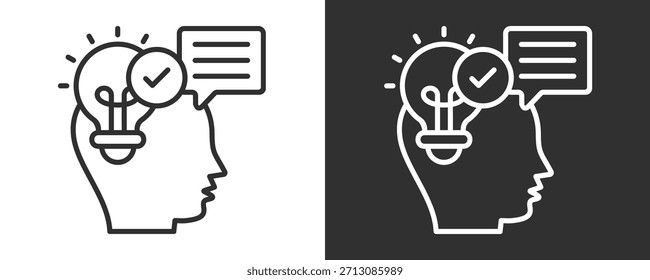 Kommunikations-Fähigkeiten Symbolsatz Vektorgrafik-Kollektion einzeln auf Schwarz und Weiß