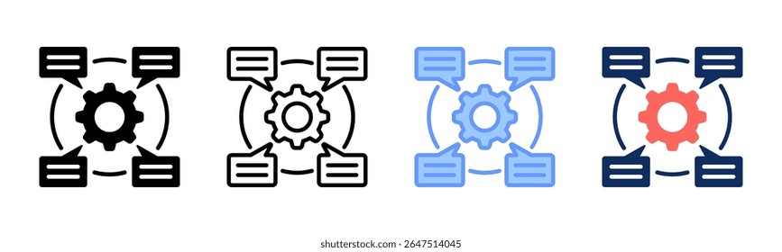 Communication Skills icon sheet multiple style collection