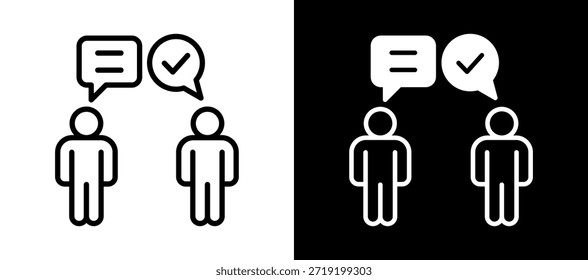 Icono de habilidades de comunicación whiteblack Ilustración vectorial
