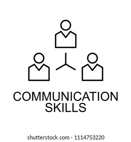 communication skills line icon. Element of human resources signs with name for mobile concept and web apps. Thin line communication skills line icon can be used for web and mobile on white background
