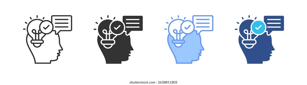 Communication Skills Multi Style Icon Set Vector