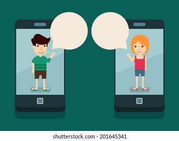 communication with smartphone , eps10 vector format
