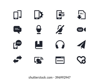 Communication  and smartphone icons. Lyra series