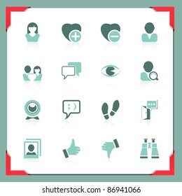 Communication and social icons | In a frame series