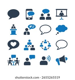 Communication and social interaction icons