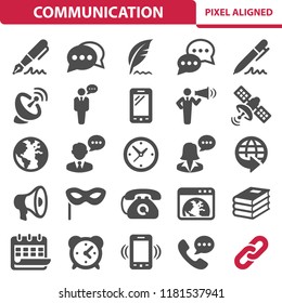 Communication & Social Media Icons. Professional, pixel perfect icons, EPS 10 format.