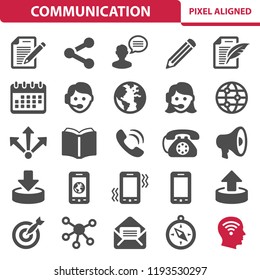 Communication & Social Media Icons. Professional, pixel perfect icons, EPS 10 format.