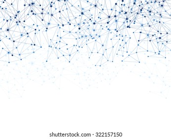 Communication Social Mesh. Network Polygonal Background. Vector Illustration. 