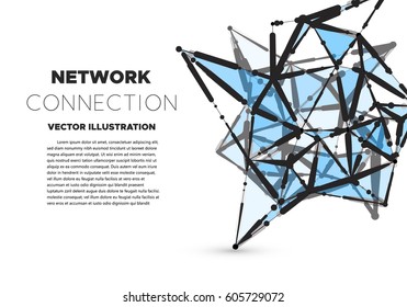 Communication social mesh. Network polygonal background. Vector illustration