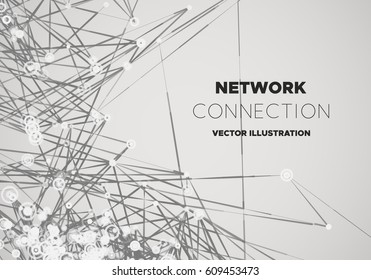 Communication social mesh. Network polygonal background. Vector illustration.