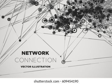 Communication social mesh. Network polygonal background. Vector illustration
