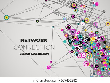 Communication social mesh. Network polygonal background. Vector illustration.