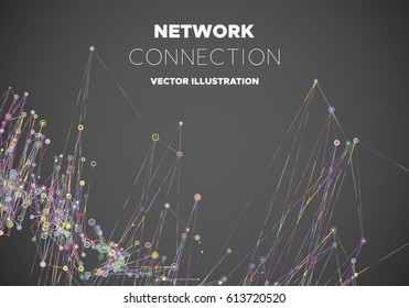 Communication social mesh. Network polygonal background. Vector illustration