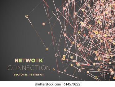Communication social mesh. Network polygonal background. Vector illustration