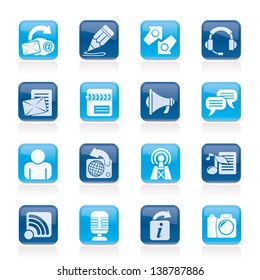 Communication and social network icons - vector icon set