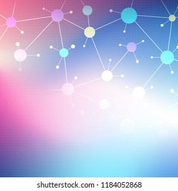 Communication social network on a colored light background, abstract social colorful network, flat vector design