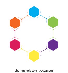  Communication Society Concept. copy space for icons, text and ad. network or telecommunication concept. Multi color of Geometric and flat design.