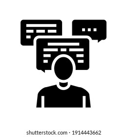 communication soft skill glyph icon vector. communication soft skill sign. isolated contour symbol black illustration