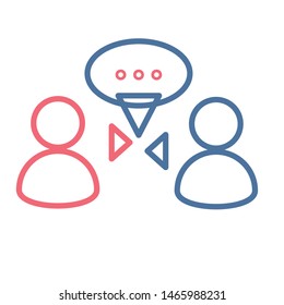 Communication soft skill vector icon isolated on white background.