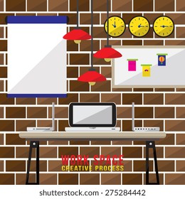 communication space flat design