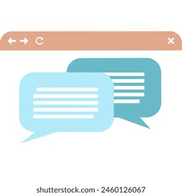 Communication speech bubbles beyond icons Simple chat message vector icon. Conversation symbol, logo illustration. Vector