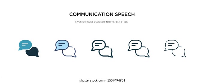 communication speech bubbles icon in different style vector illustration. two colored and black communication speech bubbles vector icons designed in filled, outline, line and stroke style can be