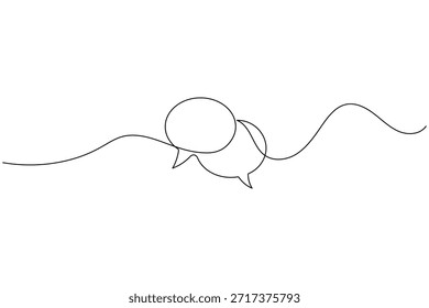 Kommunikation Sprechblasen Symbol Eine Zeile fortlaufende Illustration