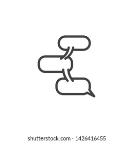 Communication speech bubbles line icon. linear style sign for mobile concept and web design. Chat message comment outline vector icon. Conversation symbol, logo illustration. Vector graphics