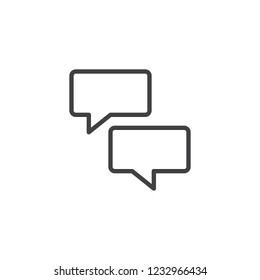 Communication speech bubbles outline icon. linear style sign for mobile concept and web design. Chat message simple line vector icon. Conversation symbol, logo illustration. Pixel perfect vector