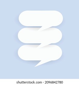 Communication speech bubbles in paper style on the blue background