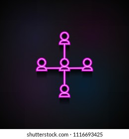 communication of staff icon. Element of Minimalistic  icons for mobile concept and web apps. Neon communication of staff icon can be used for web and mobile on dark gradient background