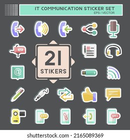 IT Communication Sticker Set. suitable for Education symbol. simple design editable. design template vector. simple symbol illustration