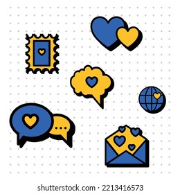 Communication stickers Support Ukraine with love