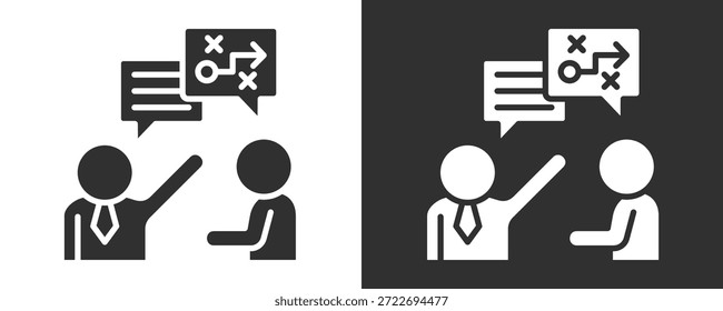 Conjunto De Íconos De Estrategia De Comunicación Colección De Vector Aislada En Blanco Y Negro