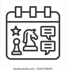 Communication Strategy Icon Vector Illustration Outline Style