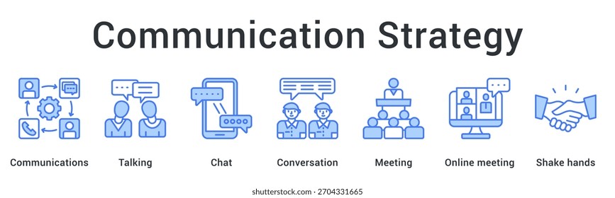 Estratégia de comunicação que integre o diálogo e o diálogo através de reuniões conducentes a acordos e parcerias. Elemento de ícone para design