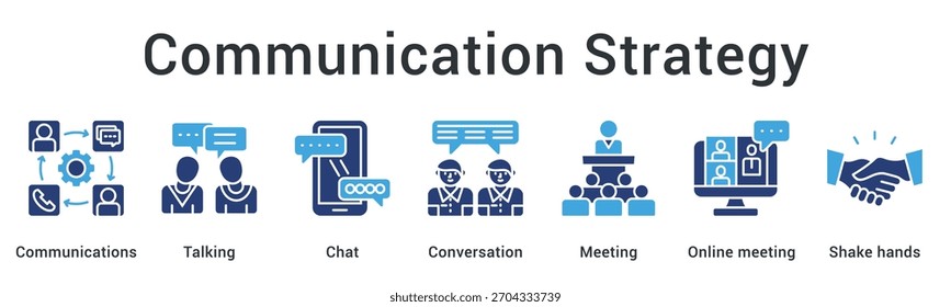 Estrategia de comunicación que integra la conversación y el chat a través de reuniones que conducen a Acuerdos y asociaciones. Elemento de icono para el diseño