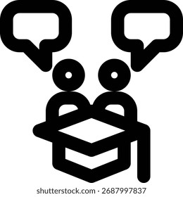 Estudios de comunicación, Comunicación, Conversación Icono de esquema