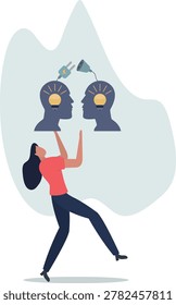 Communication for success, connect idea or understanding, agreement or solving problem together, cooperation or collaboration concept,person's life situation and his activities.