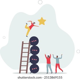 Communication for success, effective meeting or discussion to get solution and achieve target,flat design with people.