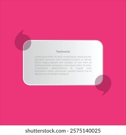 Communication or suggestion testimonial in chat bubble design. Bubble testimonial banner, quote, infographic. Social media post template designs for quotes. Creative Testimonial, client review.