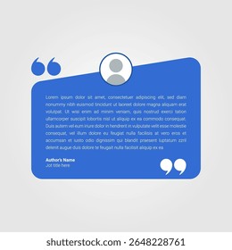 Communication or suggestion testimonial in chat bubble design. Bubble testimonial banner, quote, infographic. Social media post template designs for quotes. Creative Testimonial, client review.