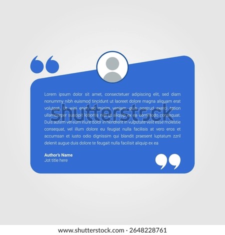 Communication or suggestion testimonial in chat bubble design. Bubble testimonial banner, quote, infographic. Social media post template designs for quotes. Creative Testimonial, client review.