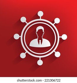 Communication symbol on red background,clean vector